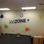 Custom designed childcare center
wall is 8 feet by 25 feet.